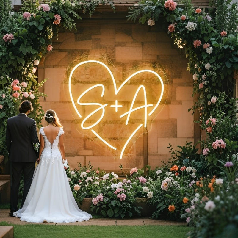 Custom Initials Heart LED Neon - đánh giá và giá Photography Lighting And Backdrop