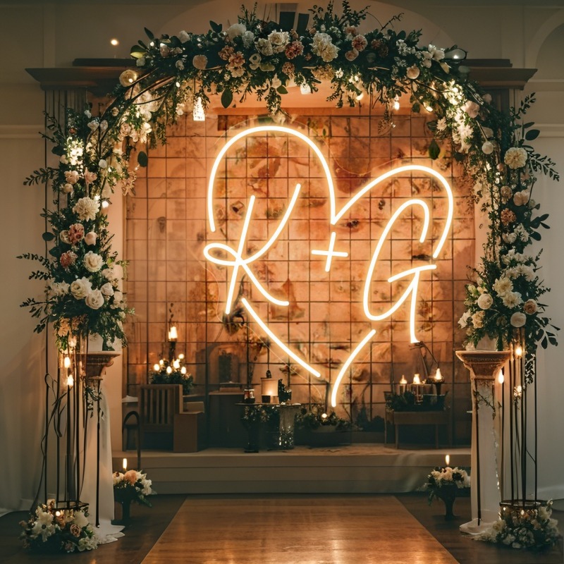 Custom Initials Heart LED Neon - đánh giá và giá Photography Lighting And Backdrop