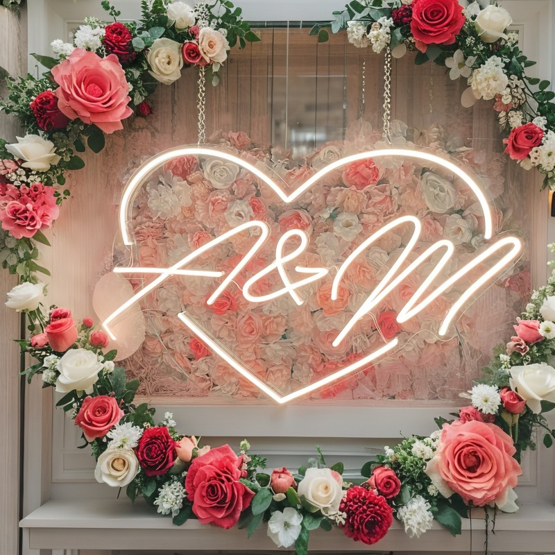 Custom Initials Heart LED Neon - đánh giá và giá Photography Lighting And Backdrop