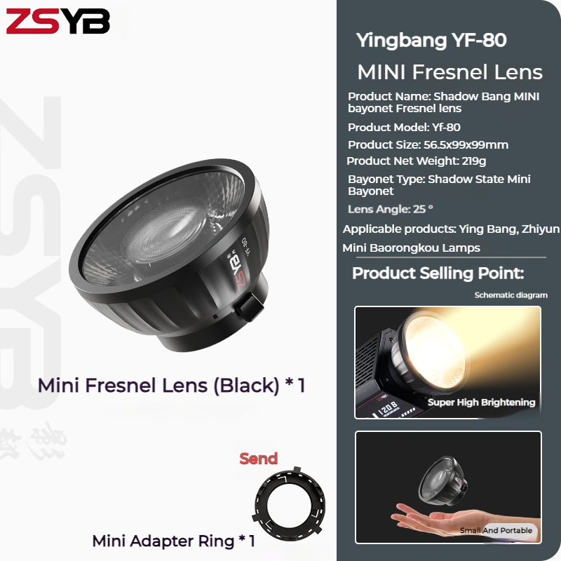 ZSYB YF-80 Fresnel Lens 9 Time - đánh giá và giá Fresnel Lens Attachment