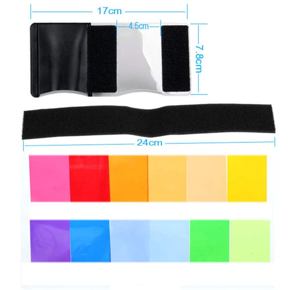 12 Colors Camera Flash Gels Li - đánh giá và giá Photography Lighting Product