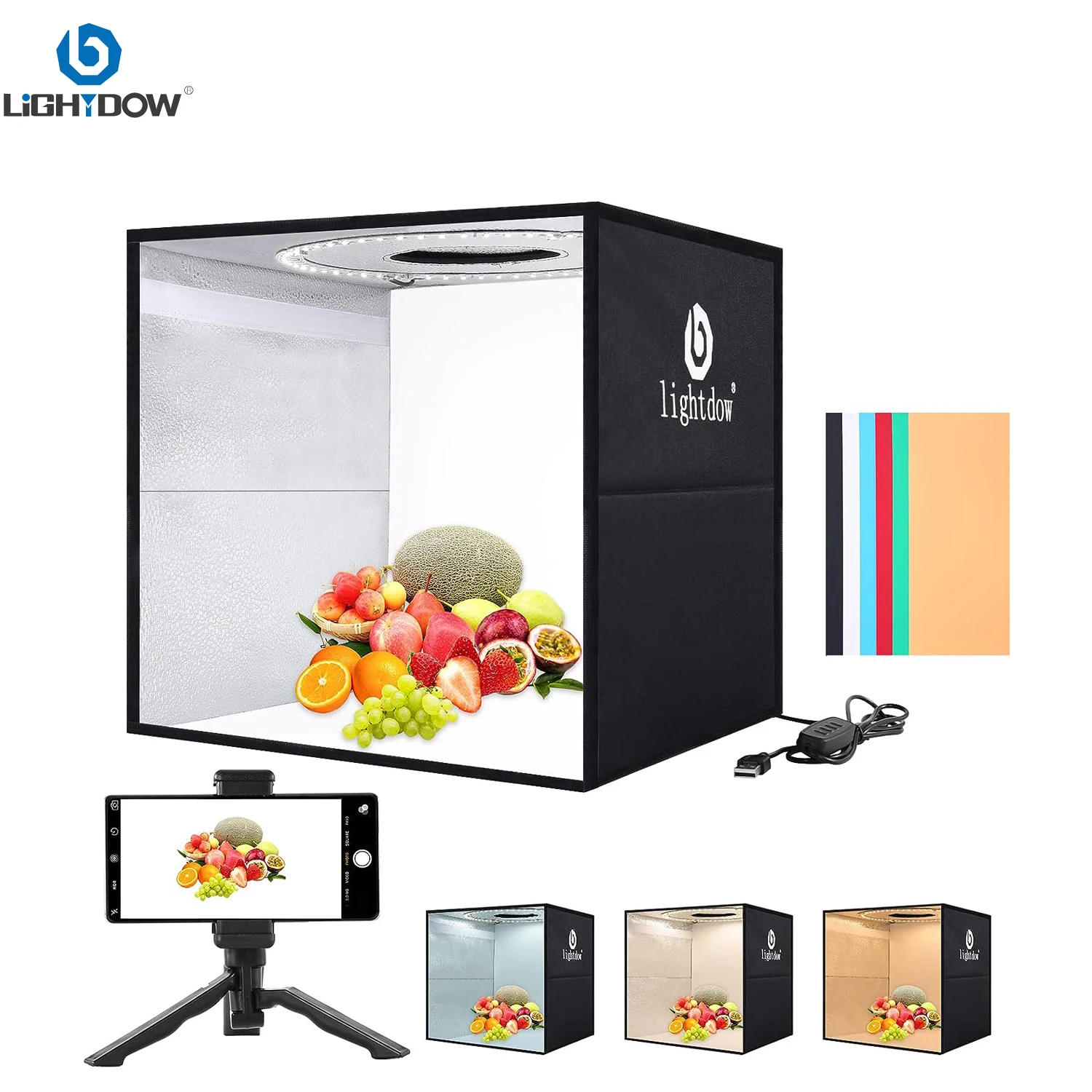 Lightdow Dimmable Photo Box LE - đánh giá và giá Photography Lighting And Backdrop Kits