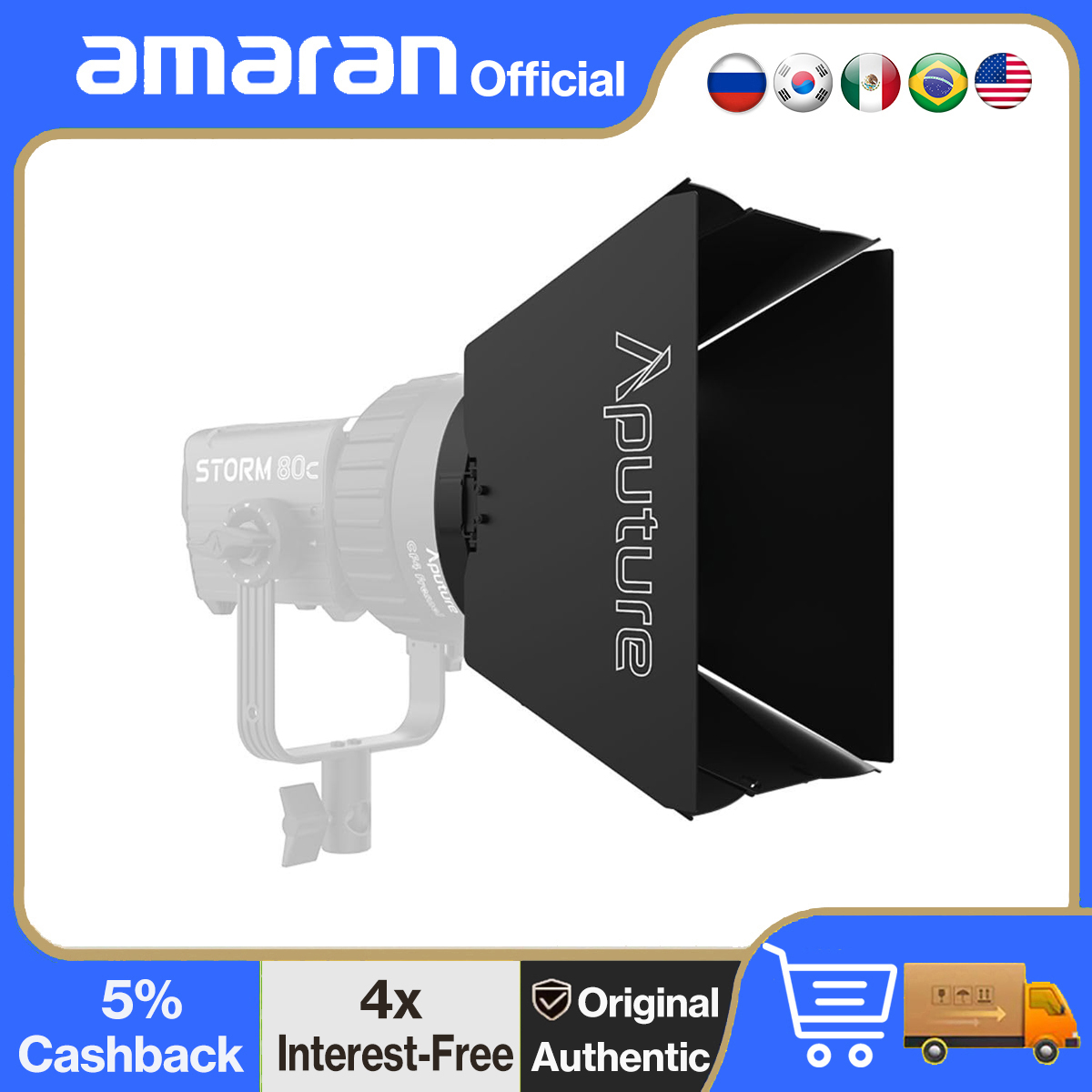 Aputure CF4 Barn Doors for CF4 - đánh giá và giá Fresnel Lens Attachment